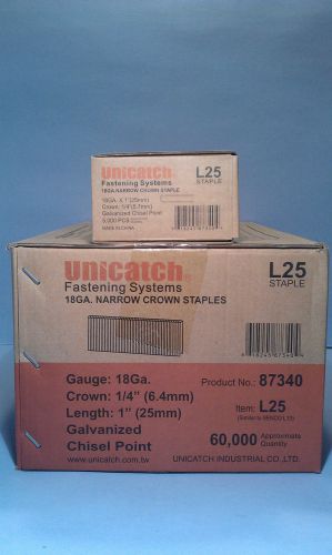 12 boxes l13 1 inch long 18 gauge 1/4 inch narrow crown galvanized staple 5m for sale