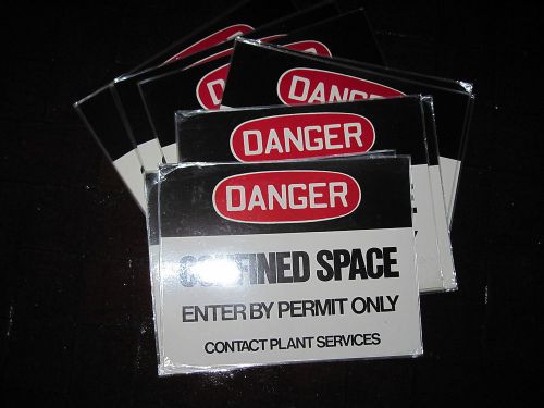 Danger confined space enter by permit only safety sign 11&#034;x14” lot of 12 for sale