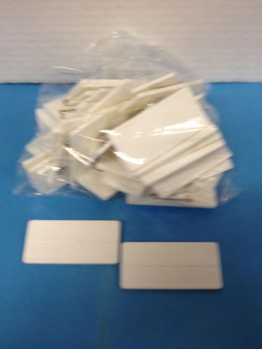 NAME BADGE 40CT WHITE PLASTIC PIN BADGE 2 1/2&#034; X 1 1/4&#034; OLD STOCK BY DYMO