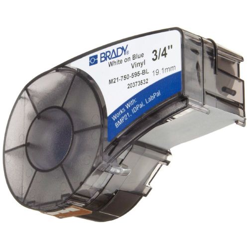 45T0459 Brady M21-750-595-Bl Labeling Tape, 3/4Inx21Ft, White/Blue