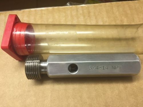 3/4 14 npt pipe thread plug gage shop inspection tooling machinist .750 for sale