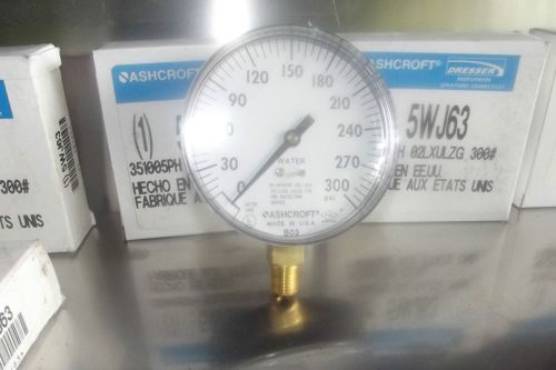 Ashcroft Pressure Gauge, 0 to 300 psi, 3-1/2 inch, # 5WJ63