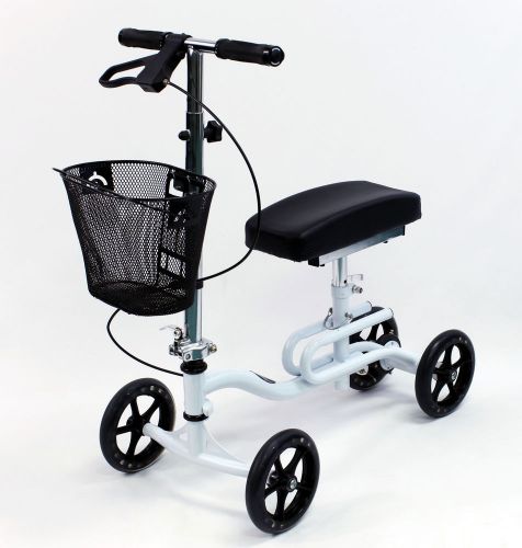 Knee scooter walker foldable leg crutch brakes karman kw-100-wt white new for sale