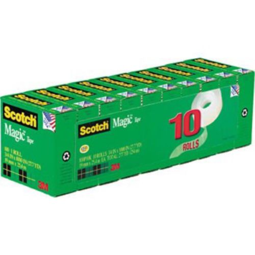 NEW! Scotch Magic Tape 10 Roll Value Pack - 3/4 x 1296 Inches (810P10K) Ten Pack