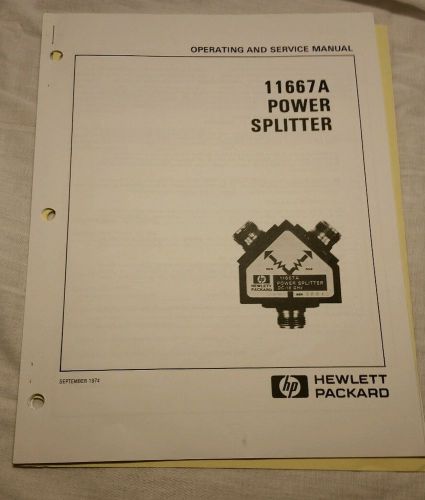 Operating and service manual 11667A power splitter HP Hewlett Packard Agilent