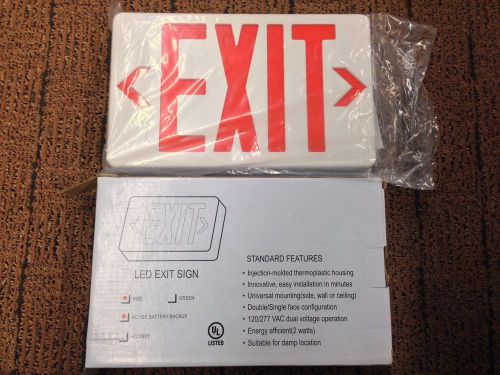 (1) NEW - Plastic Exit Sign Self-Powered Model/RED LED - ELXN400RN - Emergi-Lite