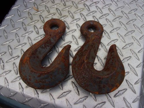 vtg Warren Axe &amp; Tool Co. 5/8 forged Logging Tow Chain Grab Hook lift bucket USA