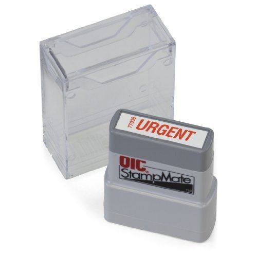 OfficemateOIC Office Pre-Inked Message Stamp, &#034;Urgent&#034;, Red, Refillable (77038)