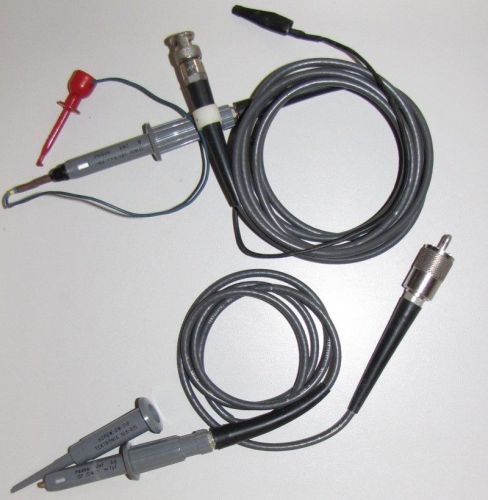 Lot of 2 TEKTRONIX Oscilloscope Probes P6006 W/ Various Accessories Good Used