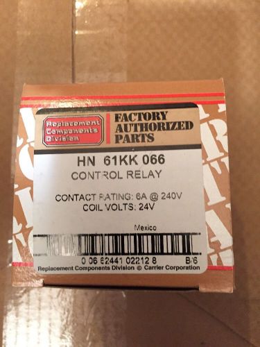 New carrier hn61kk066 power duty relay 24 volt coil 6 amp@ 240 vac r8222d 1121 for sale