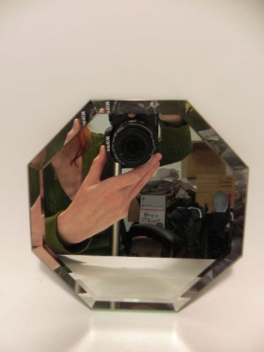 OCTAGONAL GLASS DISPLAY MIRROR FOR FIGURINES OR COLLECTIBLES 6&#034;