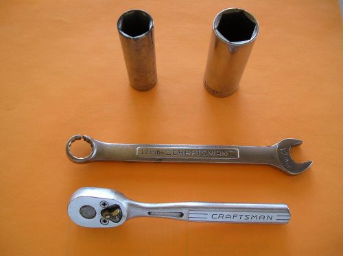 Craftsman 1/4&#034; ratchet, 12mm wrench, 3/4&#034; deep 3/8&#034; dr, 15mm deep 3/8&#034; dr broken for sale