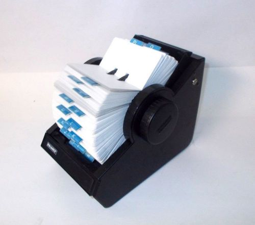 ROLODEX 2254 Large Steel Roll Top Rotary File-HOLDS 1000 Cards-w/Dividers-Cards