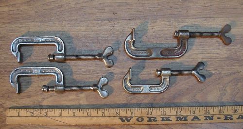 Old Used Tools,4 Vintage &#034;C&#034; Clamps,Williams No.202 &amp; 203,2 Armstrong No.202,Exc