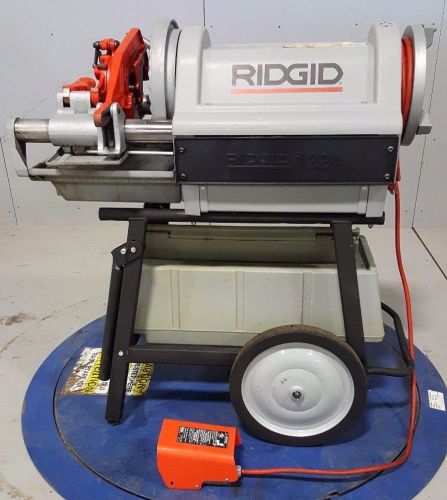 Ridgid 1224 pipe &amp; bolt threader rolling stand 2 die heads 1/8&#034;-2&#034; &amp; 2 1/2&#034;-4&#034; for sale