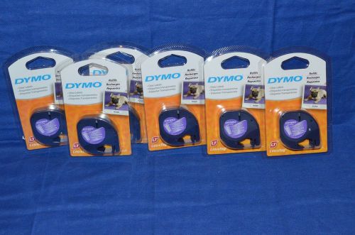 6 Six Dymo 16952 LetraTag CLEAR Transparent Letra Tag LT-100 Label Refill Tapes