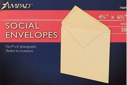 Ampad Ivory A6 Envelopes (4 3/4&#034; x 6 1/2&#034;) Ivory / Cream (100 count) for 4x6