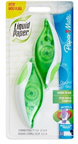 New 2PK Paper Mate Liquid Paper DryLine Grip Correction Tape, 0.2 X 335 Inches