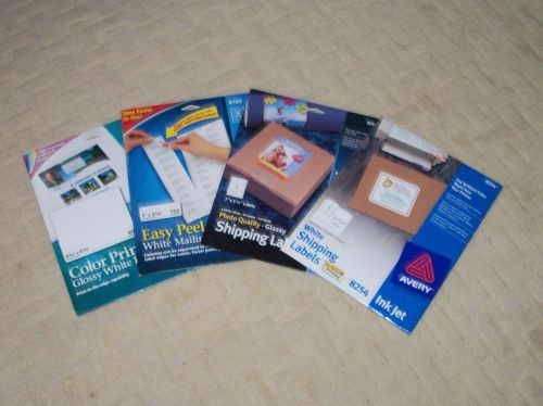 4 Opened Packages of Avery Labels Large &amp; Small (Some Almost Full