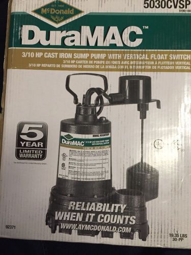 Cast iron vertical sump pump 3/10 hp continuous duty large discharge for sale