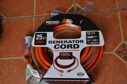 Rigid 615-16046ab 25 ft 12 guage 5000w generator extension cord *brand new* for sale