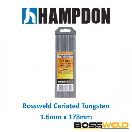Bossweld Ceriated Tungstenx1.6mmx178mmx10Pc - 900330