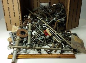 33 lb lot box bolts nuts washer hardware nail worm clamp junk drawer turnbuckle