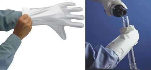 02-100 ansell barrier chemical resistant gloves laminated coated gauntlet white for sale