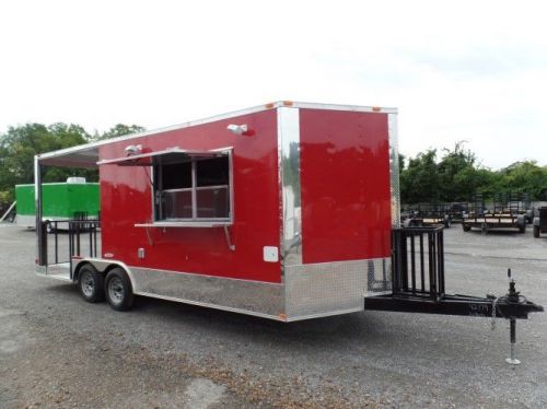 Concession trailer 8.5 x 20 red food event catering for sale