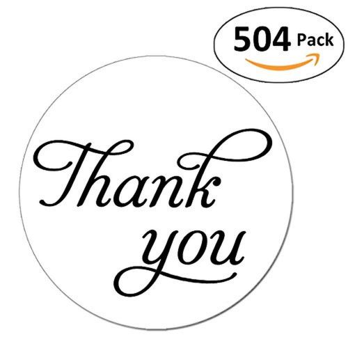 Pack of 504 1 Inch Round Thank You Sticker Labels in Script/Calligraphy Print