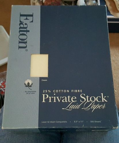 Eaton~ Private Stock Laid Paper~ 25% Cotton~ Laser/Inkjet~24 lb~500 Ct