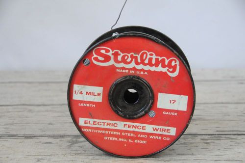 Spool of vintage sterling electric fence wire 17 gauge 1/4 mile metal spool for sale