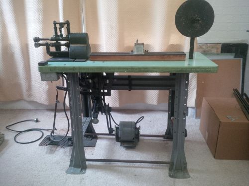 Vintage industrial lampshade binding, making machine edge rolling for sale
