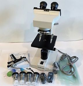 AmScope B100 Binocular Biological Microscope 40X-1000X MECHANICAL STAGE B100B-MS