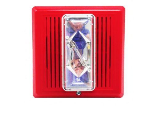 New est edwards 757-5a-ss70 enhanced integrity fire alarm speaker strobe red 70v for sale
