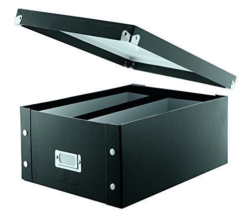 Home/office decor sturdy constructed double wide cd storage box black free space for sale