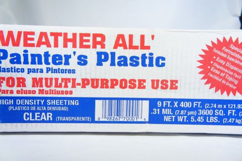 Trm manufacturing hd9 weatherall painter&#039;s plastic roll size 9&#039; x 400&#039; for sale