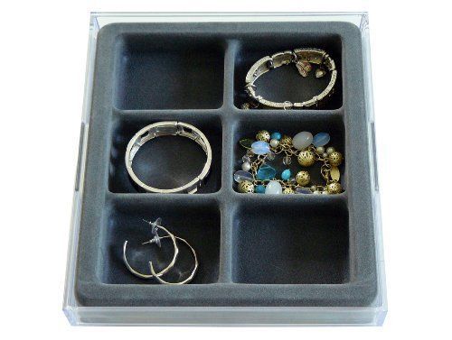 Stack Em Jewelry Organizer Box Bangle &amp; Hoop Earring Drawer Jewelry Tray Soft Ne