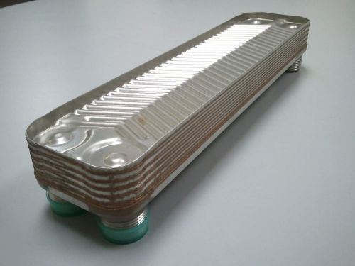 Heat exchanger 12 plate 304ss 4x3/4 npt male thread for solar thermal for sale