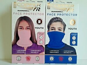 Copper Fit Guardwell Face Protector Youth Mask (SET OF 2 BLUE &amp; PINK) SHIP TODAY