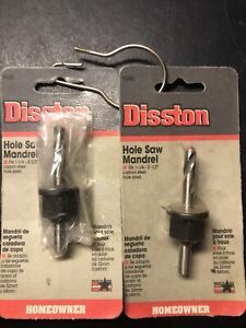 2  Disston  #5195 Hole Saw Mandrel Fits 1 1/4-2 1/2” Carbon Steel Hole Saws USA