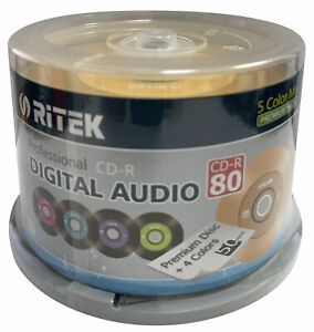 600 Ritek Ridata 52X Digital Audio Music CD-R 80min 700MB Color Digital Vinyl