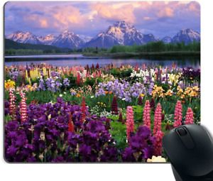 Smooffly Beautiful Flowers Mountain Sky Water Mouse Pads Customized, Eco Friendl