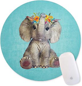 Cute Elephant Character with a Garland on The Mouse pad. Mousepad Non-Slip Rubbe