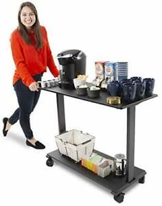 Stand Steady Coffee Cart on Wheels | Two Shelf Mobile Printer Cart or Rolling...