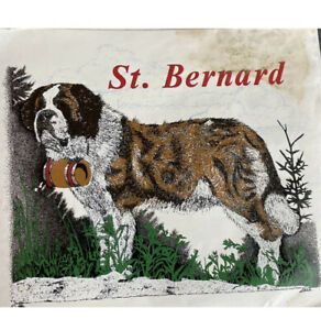 Vintage Deadstock T Shirt Iron On Heat Transfer Dog Lover St. Bernard Leah