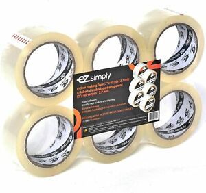 Ezsimply Packing Tape 2 inch Thickness 2mm (60 yards Per Rolls) Pack of 6 Clear