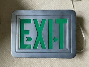 Green Exit Sign LED with switch WORKS