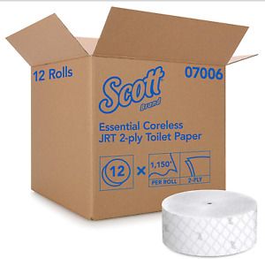 Scott - KCC07006 Essential Jumbo Roll JR. Coreless Toilet Paper (07006), 2-PLY,