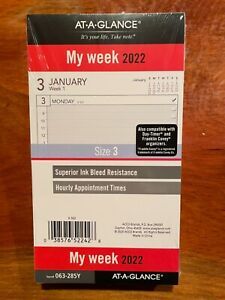 AT-A-GLANCE (Refill) My week 2022 item# 063-285Y (Size 3) “FACTORY SEALED”